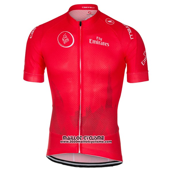 2017 Maillot Ciclismo Dubai Tour Profond Rouge Manches Courtes et Cuissard